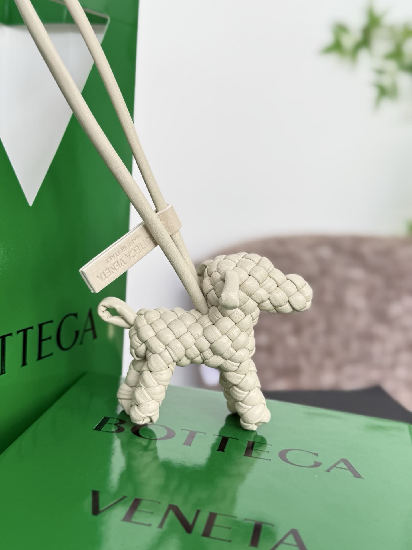 Bottega Veneta Leather Dog Charm